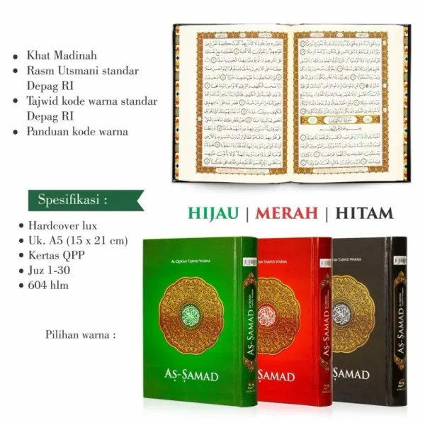 Al-Qur'an Tajwid Warna As-Samad (HC) Non Terjemah A5