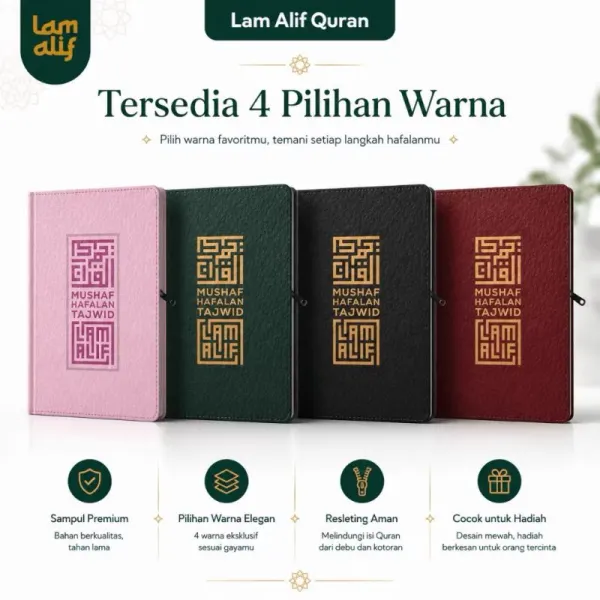 Mushaf Alquran Hafalan Tajwid LAM ALIF A6 (10x15cm) Jaket Resleting