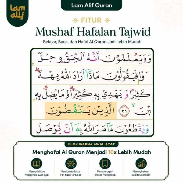 Mushaf Alquran Hafalan Tajwid LAM ALIF A6 (10x15cm) Jaket Resleting